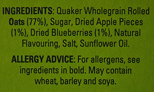 Quaker Oat So Simple Apple and Blueberry Porridge Sachets, 18 x 36 g (Pack of 8)