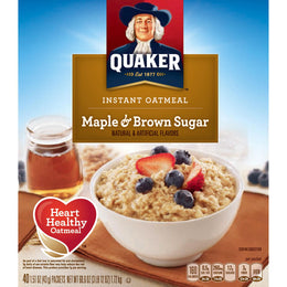 Quaker miicroowns Havregryn, med smag af ahornsirup og brun sukker (40 pakker.)
