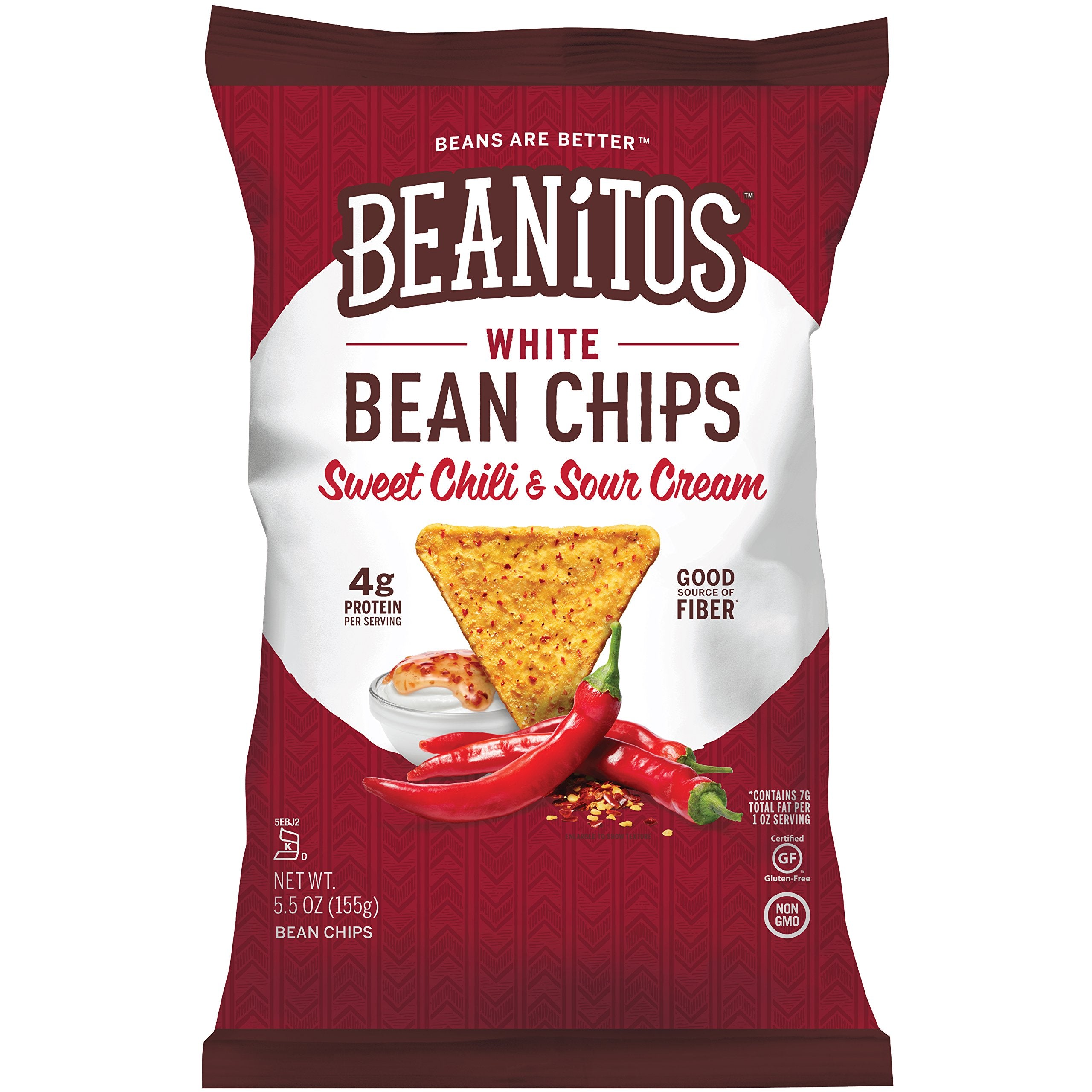 Beanitos White Bean Sweet Chili & Sour Cream, The Healthy, High Protein, Gluten free, and Low Carb Tortilla Chip Snack, 5.5 Ounce A Lean Bean Protein Machine for Superfood Snacking At Its Best