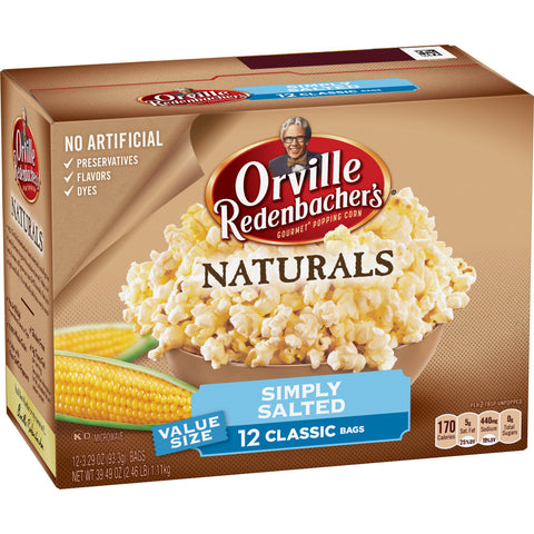 Orville Redenbacher's Naturals Simply Salted Popcorn, Classic Bag, 12-CountOrville Redenbacher's Naturals Simply Salted Popcorn, Classic Bag, 12-Count