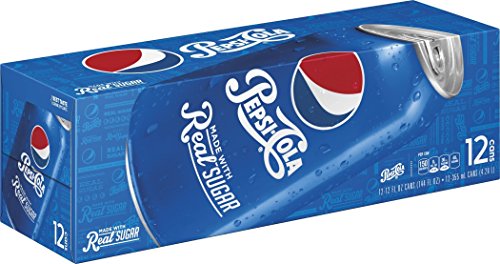 Pepsi Made with Real Sugar Cans (12 Count, 12 Fl Oz Each)