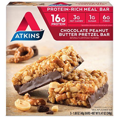 Atkins Protein-Rich Meal Bar, Chocolate Peanut Butter Pretzel, 5 Count