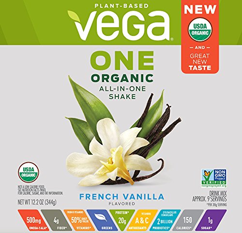 Vega One Organic Plant Protein Powder, French Vanilla, 12.2 Ounce