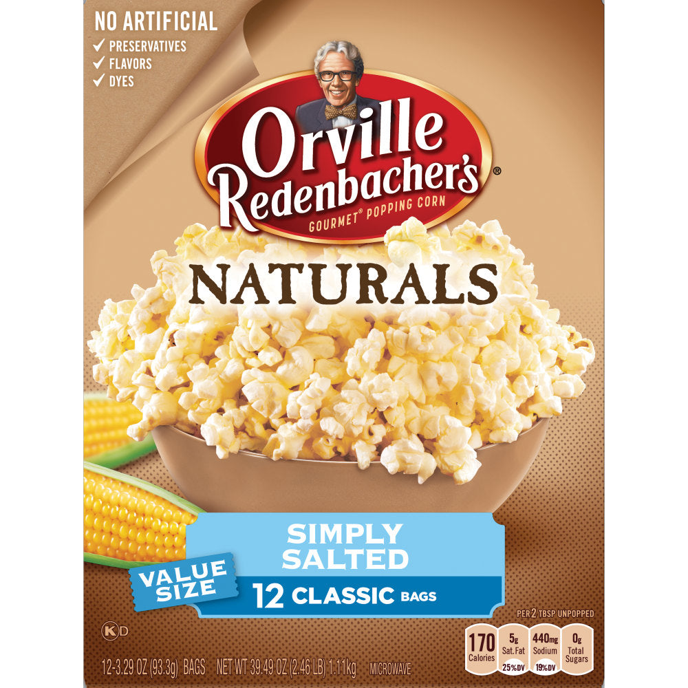Orville Redenbacher's Naturals Simply Salted Popcorn, Classic Bag, 12-CountOrville Redenbacher's Naturals Simply Salted Popcorn, Classic Bag, 12-Count