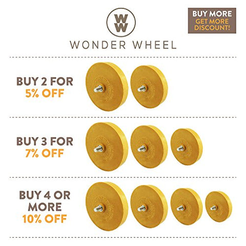 Official 'Wonder Wheel' Vinyl Decal Sticker Remover - Smooth Rubber Eraser Wheel Pad - Remove Decals in Minutes - 3 Year Warranty - Safe & Reusable