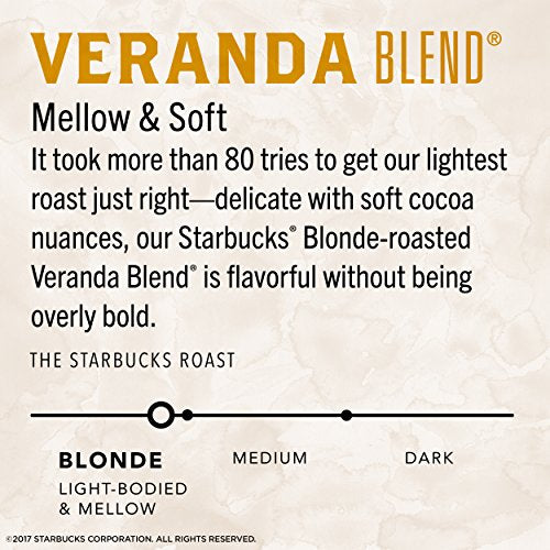 Starbucks VIA Instant Veranda Blend Light Blonde Roast Coffee (1 box of 8 packets)