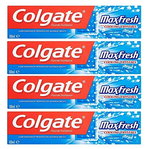 Colgate Max Fresh Cooling Crystal Cool Mint Toothpaste, 100ml (Pack of 4)