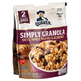 Quaker musli med honning, rosiner og mandler 
Quaker Simply Granola Cereal, 34.5 oz, 2-count