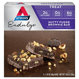 Atkins Endulge Treat, Nutty Fudge Brownie Bar, 5 Count