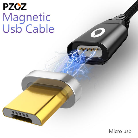 Pzoz Magnetic Cable Micro Usb Fast Charging Adapter Micro Usb Cabel Android Microusb Magnet Charger Plug mobile phone for xiaomi