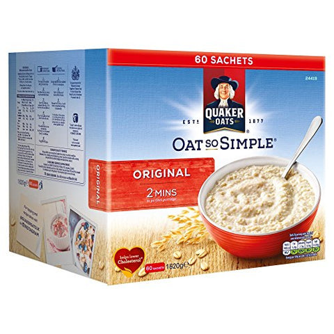 Quaker Oats So Simple Original Microwaveable 27g Sachets X 60 (Packaging May Vary)