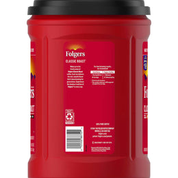 10 stk ca. 1.5 kg Folgers klassisk ristet kaffe. 
Folgers Classic Roast Coffee, Medium Roast, 51 oz