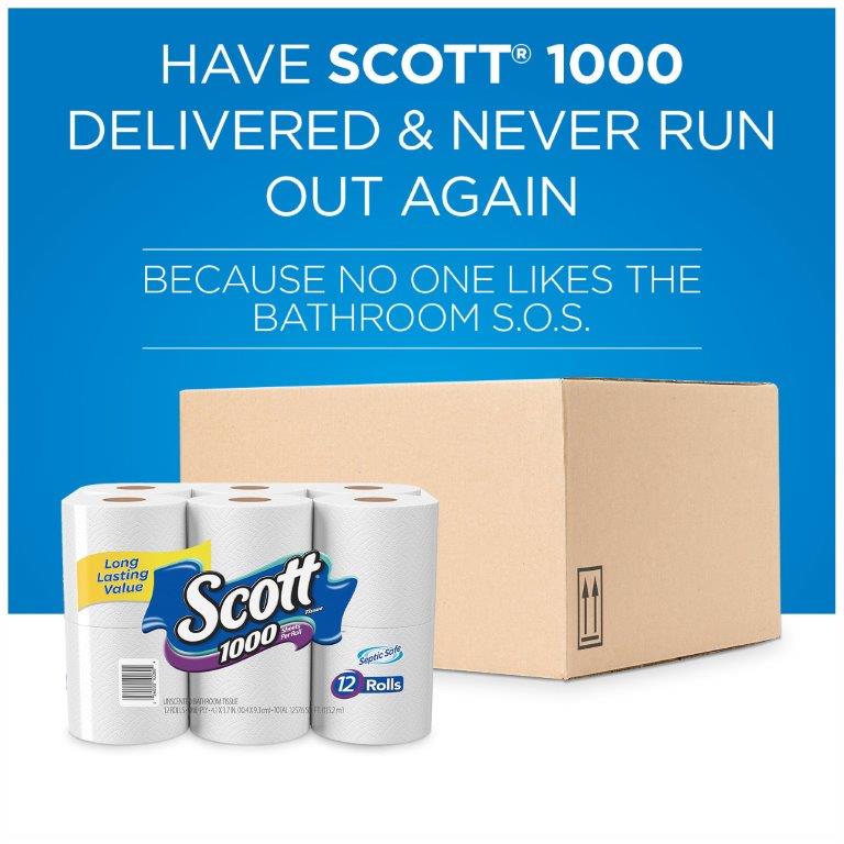 Scott 1000 Toilet Paper, 12 RollsScott 1000 Toilet Paper, 12 Rolls