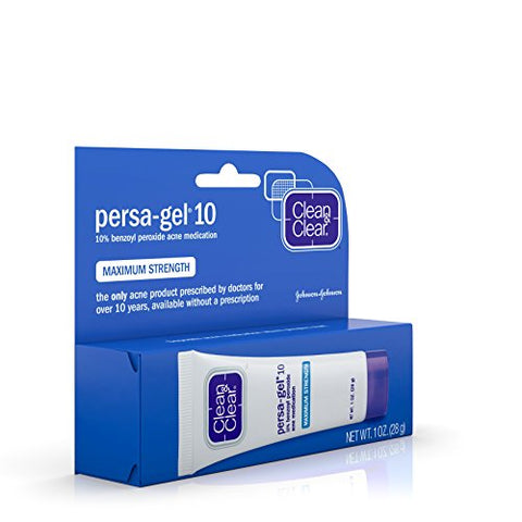 Clean & Clear Persa-Gel 10 Acne Medication with 10% Benzoyl Peroxide, Pimple Spot Treatment & Medicine for Acne Skin Care, 1 oz