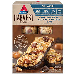 Atkins Harvest Trail Snack Bar, Dark Chocolate Sea Salt Caramel, 5 Count