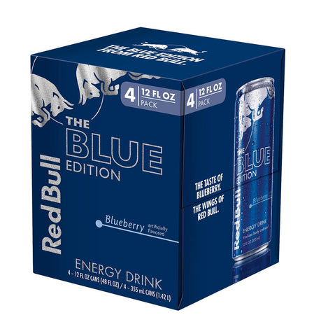 Red Bull Energi Drink med blåbær smag, 4 stk. med 354 ml