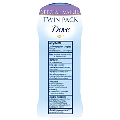 Dove Antiperspirant Deodorant, Fresh 2.6 oz, Twin Pack