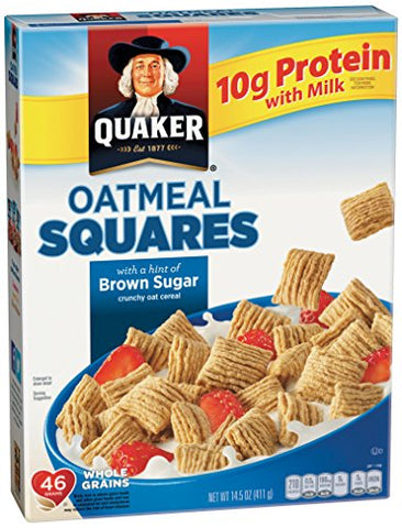 Quaker Oatmeal Squares, Brun Sukker, morgenmad, 421 gram