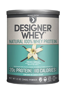 Designer Whey Premium Natural 100% Whey Protein, French Vanilla, 12 Ounce