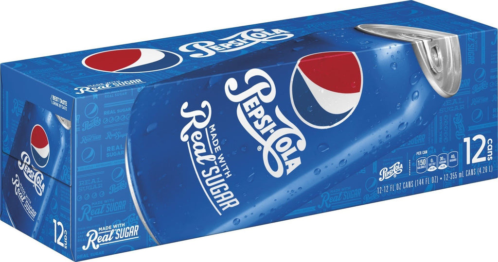 Pepsi Made with Real Sugar Cans (12 Count, 12 Fl Oz Each)