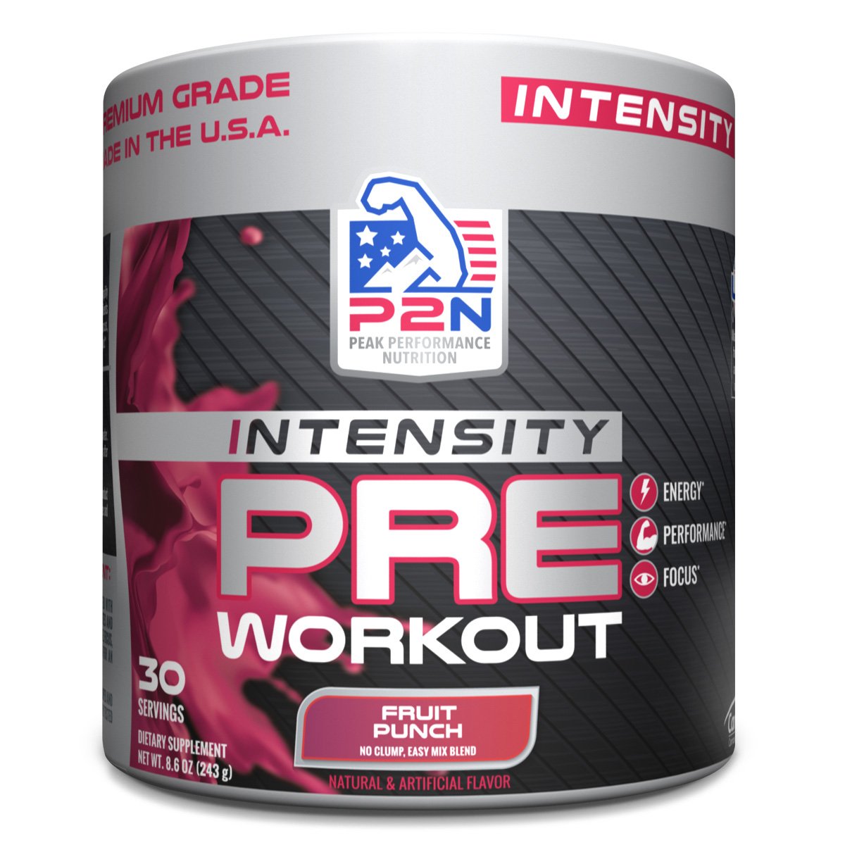 P2N Peak Performance Nutrition P2N Intensity Pre-Workout, Fruit Punch, 243 Gram