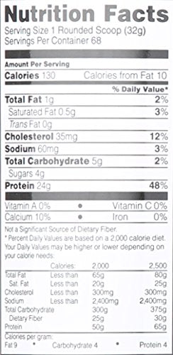 Optimum Nutrition Gold Standard 100% Whey Protein Powder, Naturally Flavored Vanilla, 4.8 Pound