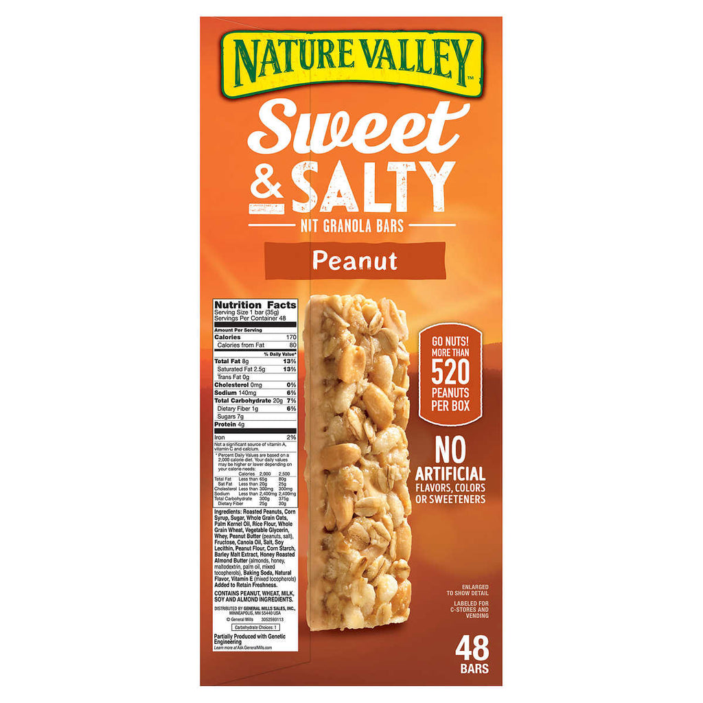 Nature Valley Sweet 'N Salty Granola Bar, Peanut, 1.2 oz, 48-count