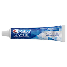 Crest 3D White avanceret triple Whitening tandpasta 5-pakke
Crest er et af amerikanernes egne mærkevarer. 

Crest 3D White Advanced Triple Whitening Toothpaste 5-pack