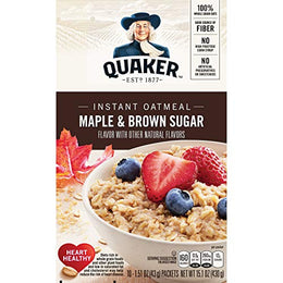 Quaker Maple & Brown Sugar Instant Oatmeal 430 g (Pack of 4)