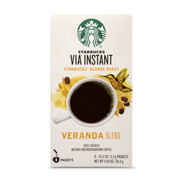 Starbucks VIA Instant Veranda Blend Light Blonde Roast Coffee (1 box of 8 packets)