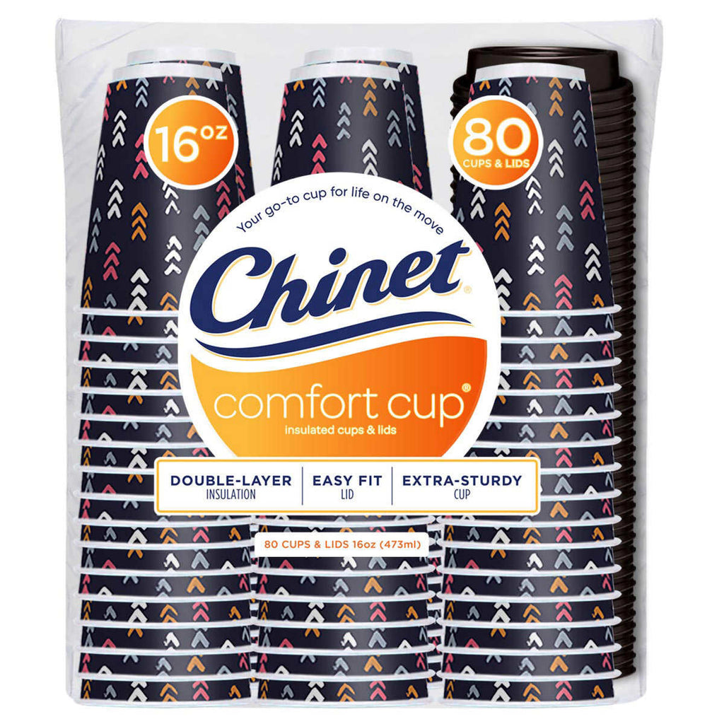 Chinet skumkrus med låg 80 stk. 450 ml
Chinet Comfort Cup 16 oz Insulated Cups & Lids, 80-count
