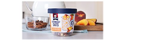 Quaker "Natten over" nyhed. Med fersken, 12 kopper á 72 gram  |  Quaker Overnight Oats, Orchard Peach Pecan Perfection, Breakfast Cereal, 2.57oz 12 Cups - Free + Shipping