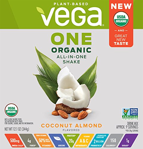Vega One Organic Plant Protein Powder, Coconut Almond, 12.1 Ounce