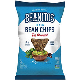 Beanitos Black Bean Chips with Sea Salt, The Healthy, High Protein, Gluten free, and Low Carb Vegan Tortilla Chip Snack, 6 Ounce A Lean Bean Protein Machine for Superfood Snacking At Its Best