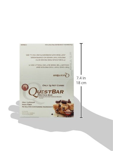 Quest Nutrition Protein Bar, Chocolate Chip Cookie Dough, 2.12 oz,12 Count