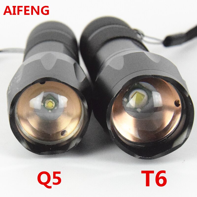 Aifeng 3800lm Cree Xml T6 Flashlight 18650 2000lm Q5 Torch Zoom Led  Rechargeable Lamp Zoomable Hunting Camping