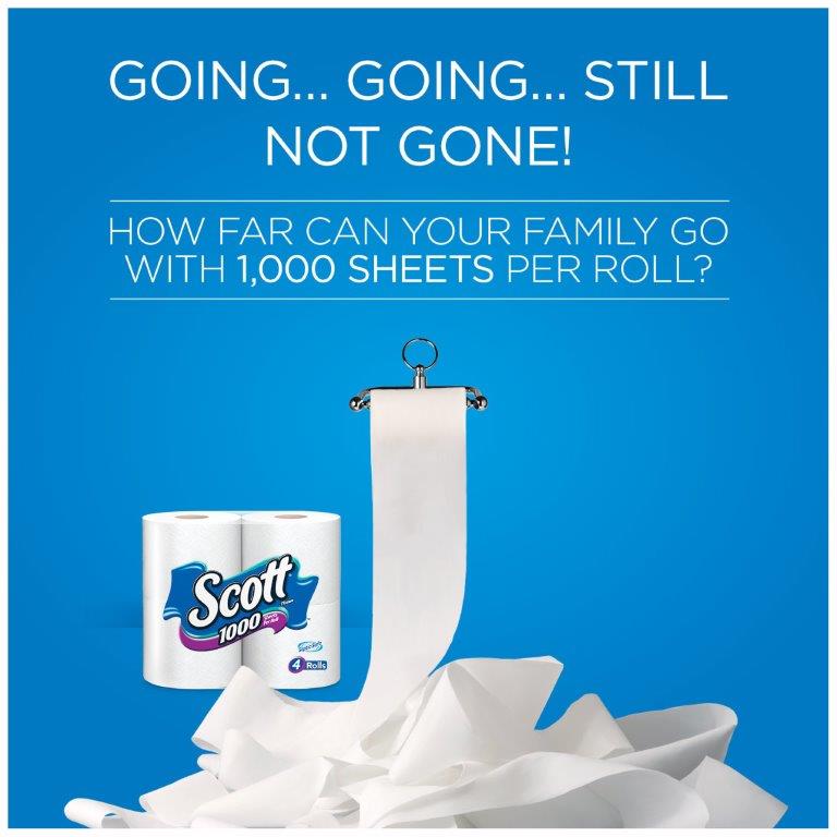 Scott 1000 Toilet Paper, 12 RollsScott 1000 Toilet Paper, 12 Rolls