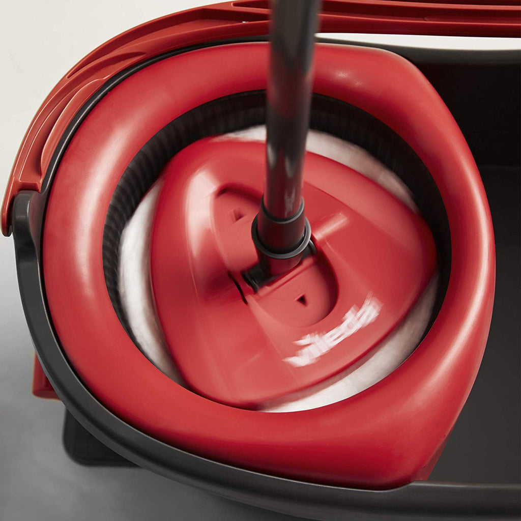 Vileda Turbo Microfibre Mop and Bucket Set, Plastic, Grey/Red, 48.5 x 27.5 x 28 cm