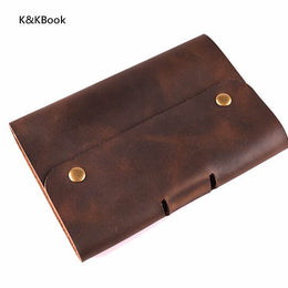 K&KBook Logo Customerized Genuine Leather Notebook A5 A6 Vintage Cowhide Diary Spiral Loose Leaf Journal Notepad  Mini Planner