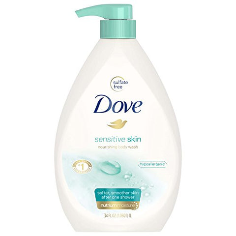 Dove Body Wash, Sensitive Skin Pump 34 oz