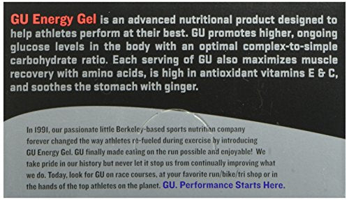 GU Original Sports Nutrition Energy Gel, Vanilla Bean, 24 Count