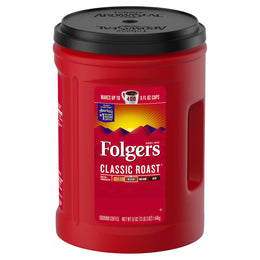 10 stk ca. 1,5 kg Folgers klassisk ristet kaffe.
 Folgers Classic Roast Coffee, Medium Roast, 51 oz