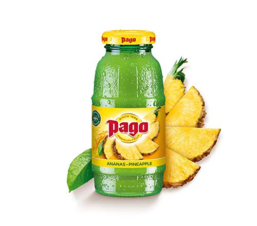 Pago Pineapple Juice - 100% Natural Fruits, No Added Sugar, Free of Artificial Aromas, Sweeteners and Preservatives 200ml (Pack of 12)