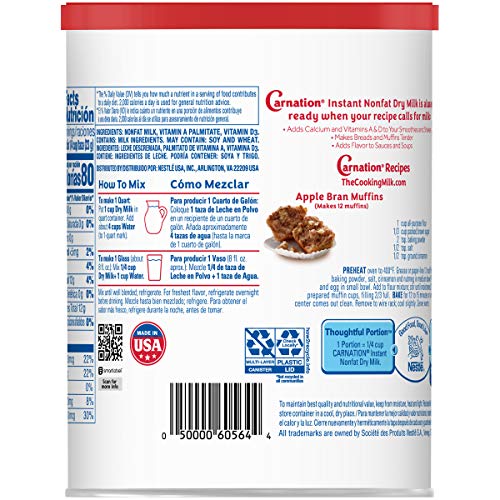 Nestlé Carnation Instant fedtfattig tør mælk storpakke, 6 stk, 9.63 Ounce  - 272 gram