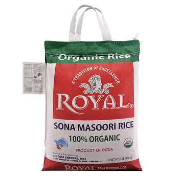 Økologiske Royal Sona Masoori Ris, 20 lbs - 10 gk