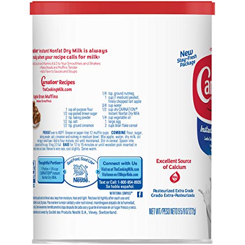 Nestlé Carnation Instant fedtfattig tør mælk storpakke, 6 stk, 9.63 Ounce  - 272 gram