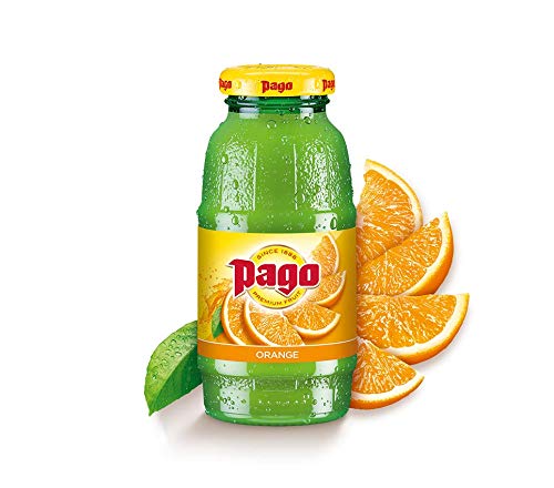 Pago Orange - 100% Natural Fruits, No Added Sugar, Free of Artificial Aromas, Sweeteners and Preservatives 200ml (Pack of 12)