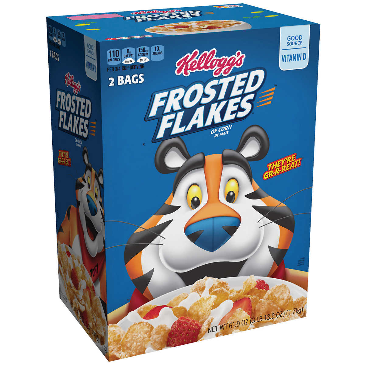 Kellogg's Frosted Flakes morgenmad , 850 gram, i to poser
Kellogg's Frosted Flakes Cereal, 30.95 oz, 2-count