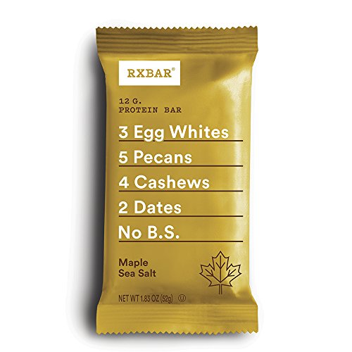 RXBAR Whole Food Protein Bar, Maple Sea Salt, 1.83oz Bars, 12 Count