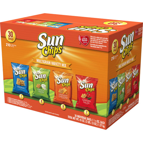 Sun Chips Multigrain Snack Tasker Variety Pack 1,5 oz, 30-count